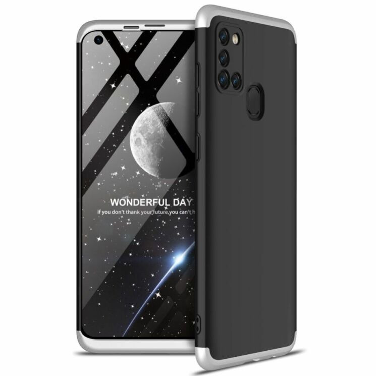 Защитный чехол GKK Double Dip Case для Samsung Galaxy A21s (A217) - Black / Silver: фото 1 из 15