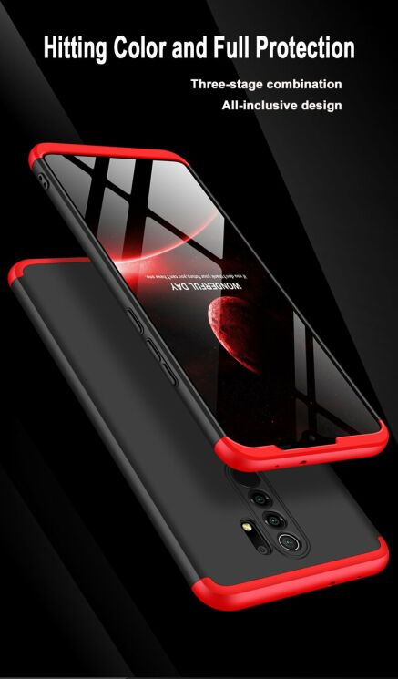 Защитный чехол GKK Double Dip Case для Xiaomi Redmi 9 - Black / Red: фото 10 из 15