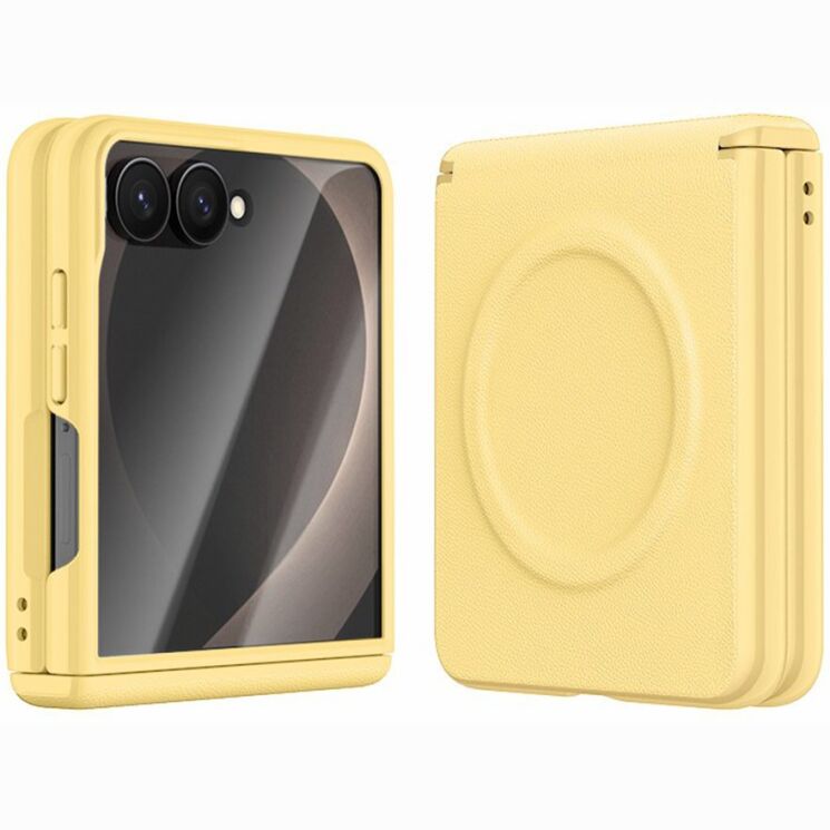 Защитный чехол GKK Magnetic Matte Case для Samsung Galaxy Flip 8 - Yellow: фото 2 из 5