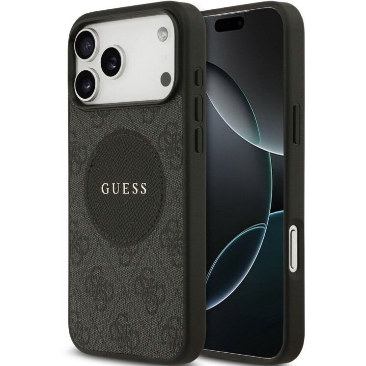 Захисний чохол Guess 4G Circle Classic Logo MagSafe для iPhone 17 Pro Max (GUHMP17XP4PGRSGK) - Black: фото 1 з 8