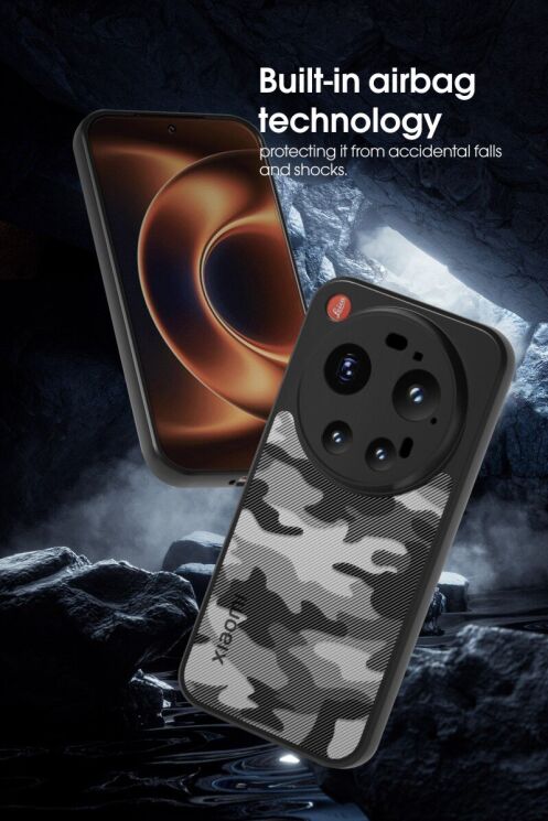 Захисний чохол IBMRS Military для Xiaomi 17 Ultra - Grid Camouflage: фото 4 з 7