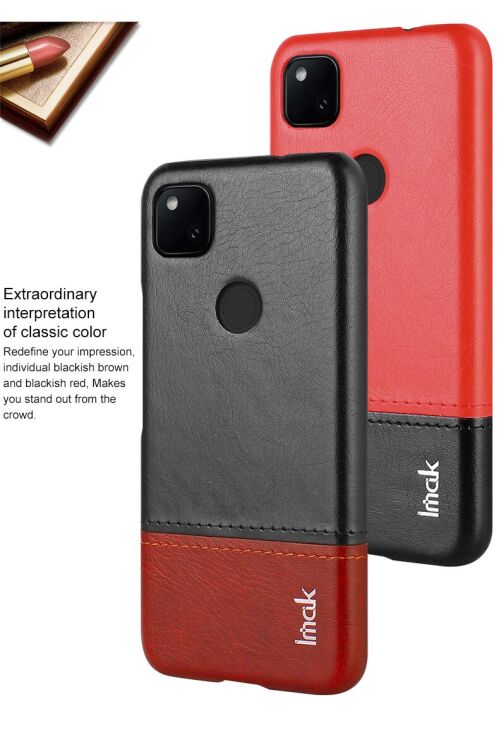 Захисний чохол IMAK Leather Series для Google Pixel 4A - Red / Black: фото 9 з 13
