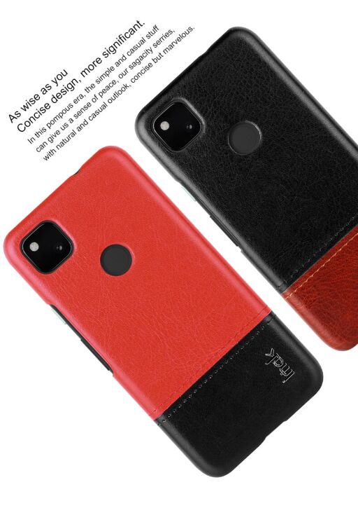 Захисний чохол IMAK Leather Series для Google Pixel 4A - Red / Black: фото 8 з 13
