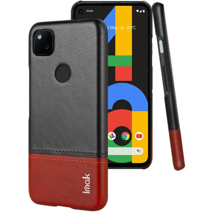 Захисний чохол IMAK Leather Series для Google Pixel 4A - Black / Brown: фото 1 з 13