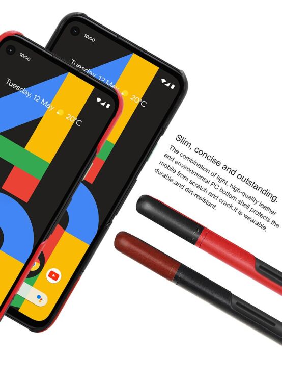 Захисний чохол IMAK Leather Series для Google Pixel 4A - Red / Black: фото 7 з 13