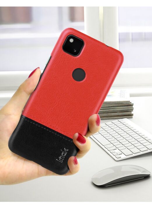 Захисний чохол IMAK Leather Series для Google Pixel 4A - Red / Black: фото 13 з 13