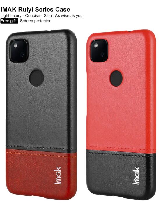 Захисний чохол IMAK Leather Series для Google Pixel 4A - Red / Black: фото 6 з 13
