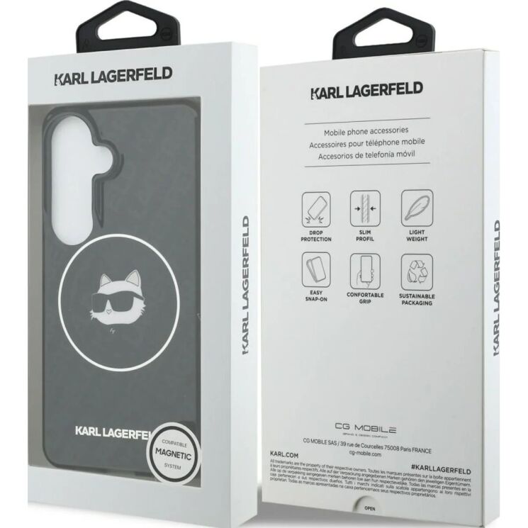 Защитный чехол Karl Lagerfeld IML Repeated Choupette MagSafe для Samsung Galaxy S26 (S942) KLHMS26SHMKBCHOK - Black: фото 8 из 8