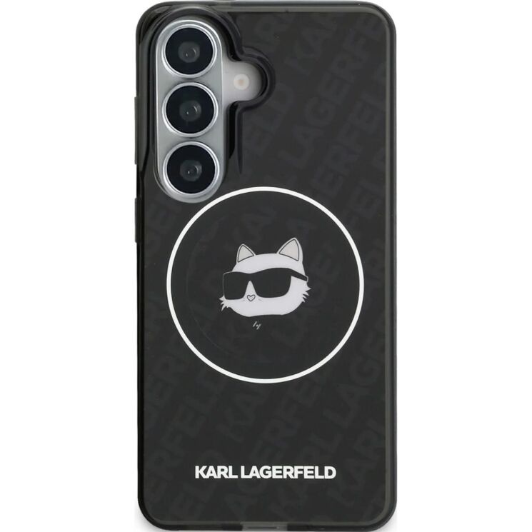 Защитный чехол Karl Lagerfeld IML Repeated Choupette MagSafe для Samsung Galaxy S26 (S942) KLHMS26SHMKBCHOK - Black: фото 2 из 8