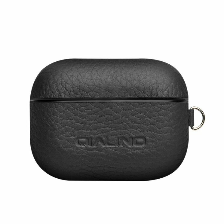 Защитный чехол QIALINO Leather Style для Apple AirPods Pro - Black: фото 1 из 16