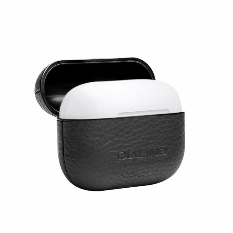Защитный чехол QIALINO Leather Style для Apple AirPods Pro - Black: фото 3 из 16