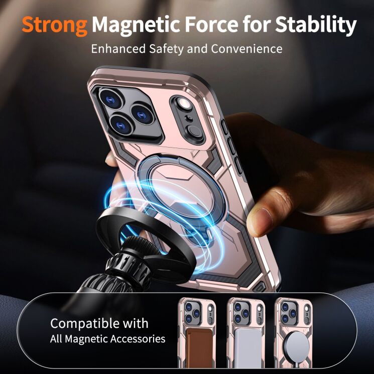 Защитный чехол Reframe Hybrid Magnetic для iPhone 17 Pro - Rose Gold: фото 3 из 7