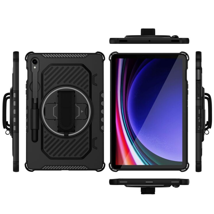 Захисний чохол Reframe Kickstand Strap для Samsung Galaxy Tab S7 / S8 / S9 / S9 FE (T870/T875/X700/X706/X710/X716/X510) - Black: фото 5 з 18