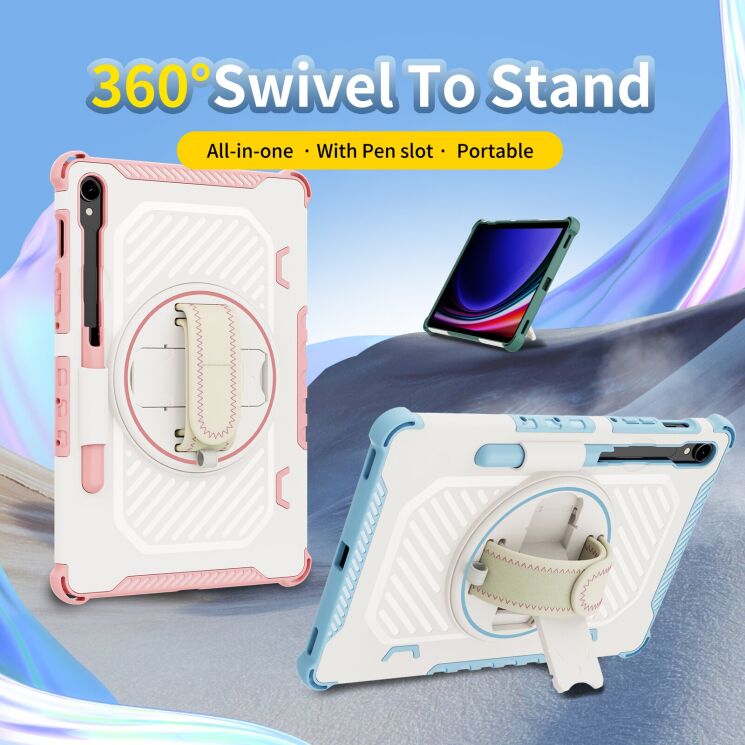 Захисний чохол Reframe Kickstand Strap для Samsung Galaxy Tab S7 / S8 / S9 / S9 FE (T870/T875/X700/X706/X710/X716/X510) - Pink: фото 7 з 18