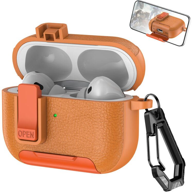 Захисний чохол Reframe Leather Texture для Apple AirPods Pro 2 - Orange (306054O) Захисний чохол Reframe Leather Texture для Apple AirPods Pro 2 - Orange: фото 1 з 7