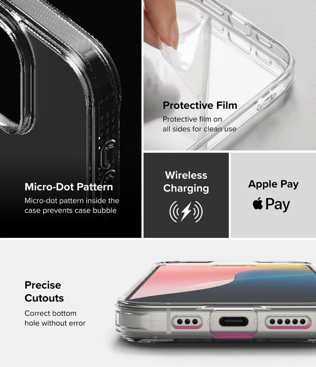 Защитный чехол Ringke Fusion для Apple iPhone 16 Pro Max (8809961789441) - Matte Clear: фото 10 из 10