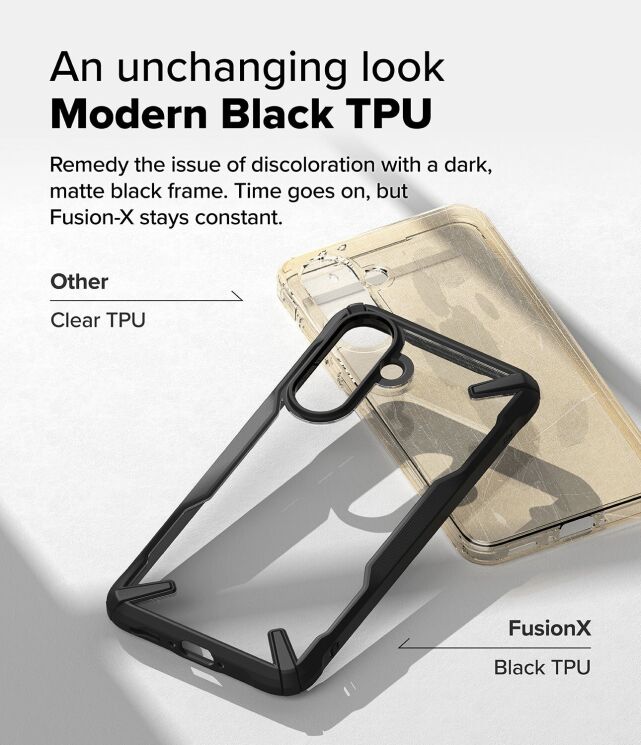 Защитный чехол Ringke Fusion X для Samsung Galaxy A36 (A366) / A56 (A566) 8800293852247 - Camo Black: фото 4 из 13