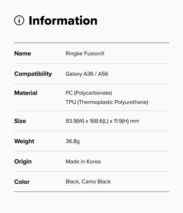 Защитный чехол Ringke Fusion X для Samsung Galaxy A36 (A366) / A56 (A566) 8800293852247 - Camo Black: фото 13 из 13
