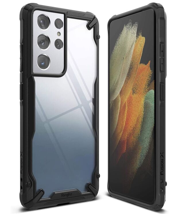 Защитный чехол RINGKE Fusion X для Samsung Galaxy S21 Ultra (G998) - Black: фото 1 из 6