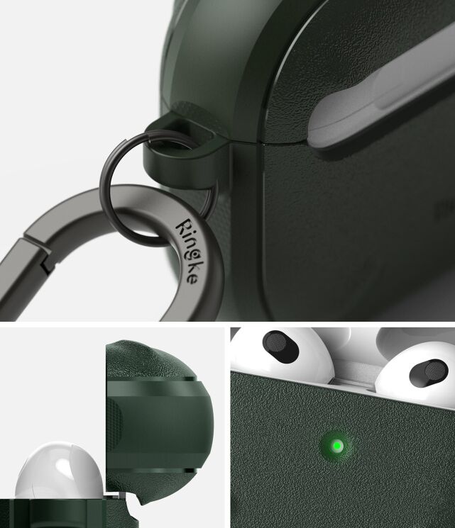 Захисний чохол Ringke Onyx (FH) для AirPods 3 (8809785458585) - Dark Green (287254DG) Захисний чохол Ringke Onyx (FH) для AirPods 3 (8809785458585) - Dark Green: фото 8 з 13