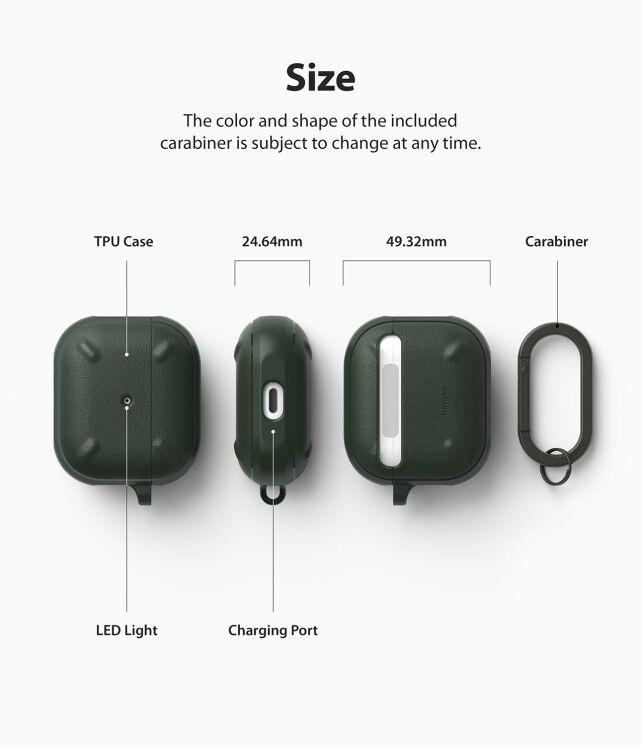 Захисний чохол Ringke Onyx (FH) для AirPods 3 (8809785458585) - Dark Green (287254DG) Захисний чохол Ringke Onyx (FH) для AirPods 3 (8809785458585) - Dark Green: фото 12 з 13