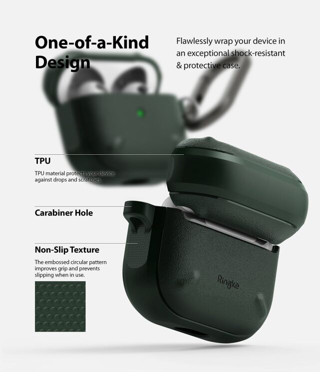 Захисний чохол Ringke Onyx (FH) для AirPods 3 (8809785458585) - Dark Green (287254DG) Захисний чохол Ringke Onyx (FH) для AirPods 3 (8809785458585) - Dark Green: фото 5 з 13
