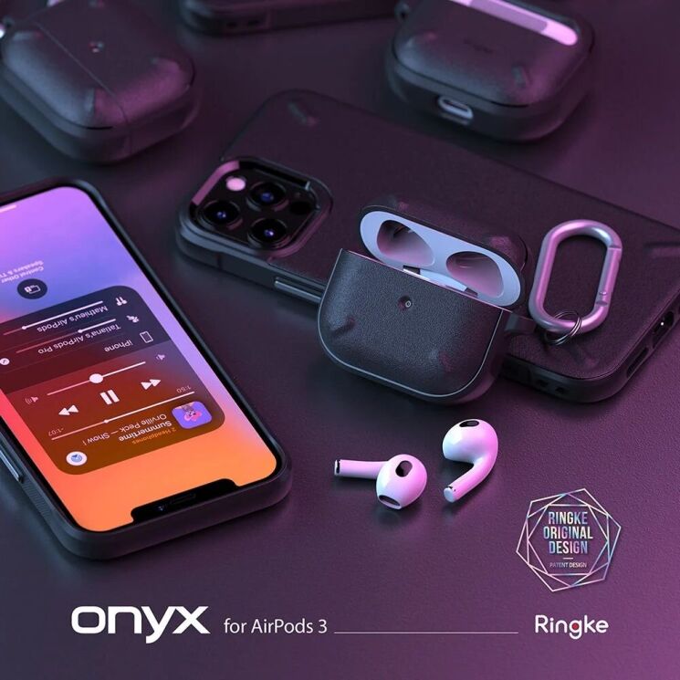Захисний чохол Ringke Onyx (FH) для AirPods 3 (8809785458585) - Dark Green (287254DG) Захисний чохол Ringke Onyx (FH) для AirPods 3 (8809785458585) - Dark Green: фото 2 з 13