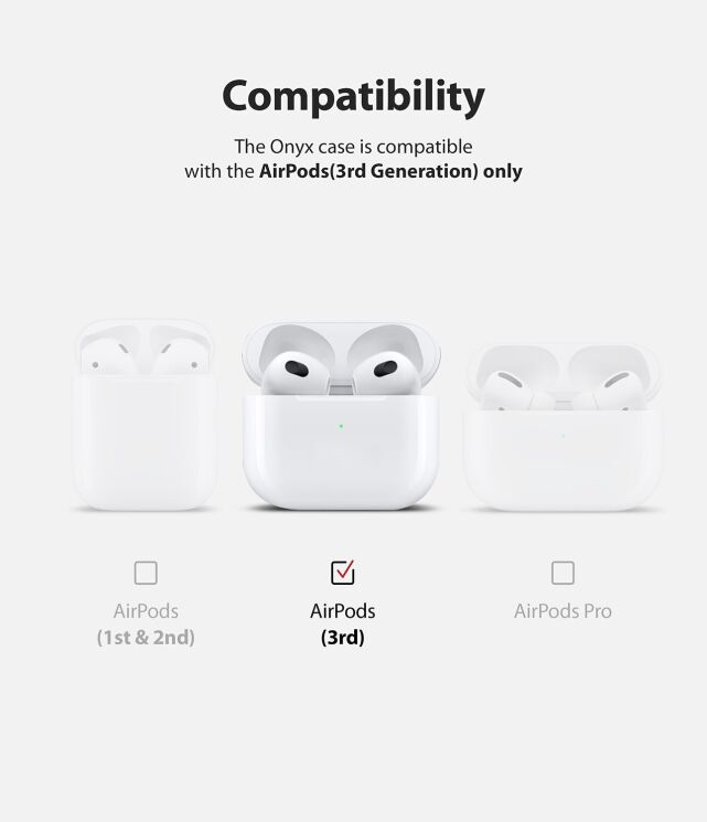 Захисний чохол Ringke Onyx (FH) для AirPods 3 (8809785458585) - Dark Green (287254DG) Захисний чохол Ringke Onyx (FH) для AirPods 3 (8809785458585) - Dark Green: фото 3 з 13