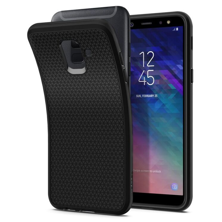 Защитный чехол Spigen SGP Liquid Air для Samsung Galaxy A6 2018 (A600) - Black: фото 2 из 8