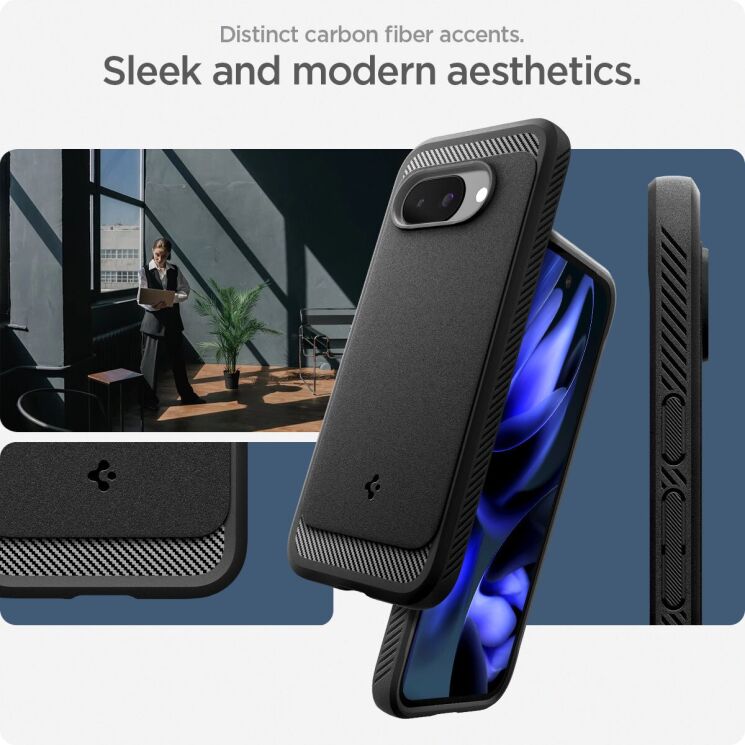 Захисний чохол Spigen (SGP) Rugged Armor (MagFit) для Google Pixel 9a (ACS09041) - Black: фото 16 з 20