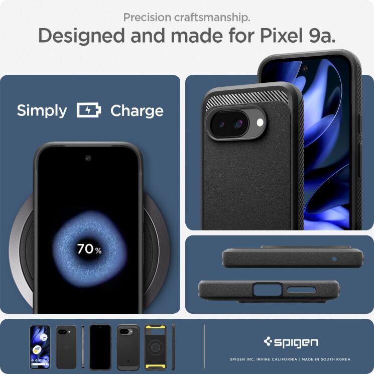Захисний чохол Spigen (SGP) Rugged Armor (MagFit) для Google Pixel 9a (ACS09041) - Black: фото 14 з 20