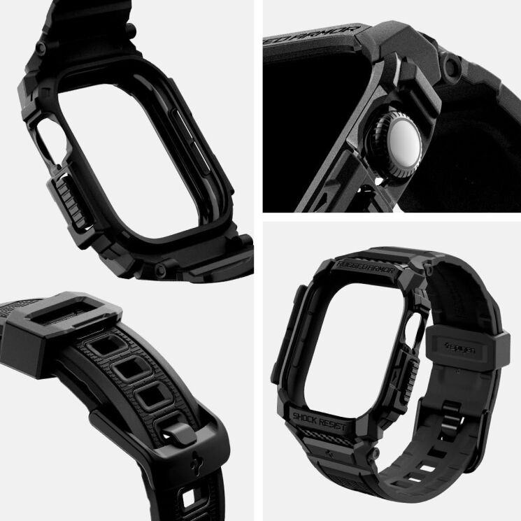 Захисний чохол Spigen (SGP) Rugged Armor Pro (FW) для Apple Watch 10 46 mm (ACS08604) - Matte Black: фото 10 з 14