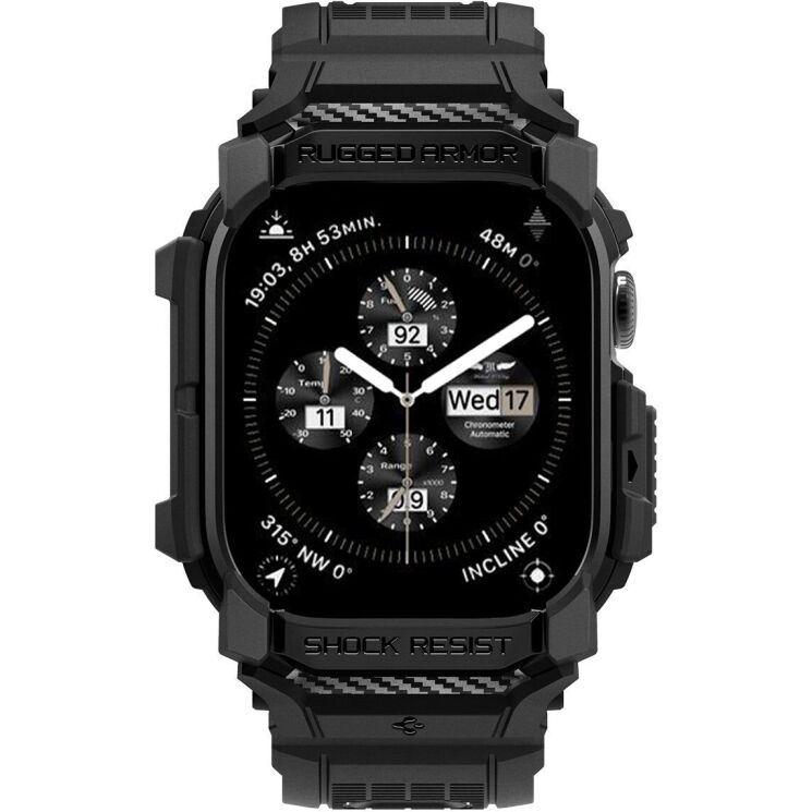 Захисний чохол Spigen (SGP) Rugged Armor Pro (FW) для Apple Watch 10 46 mm (ACS08604) - Matte Black: фото 1 з 14