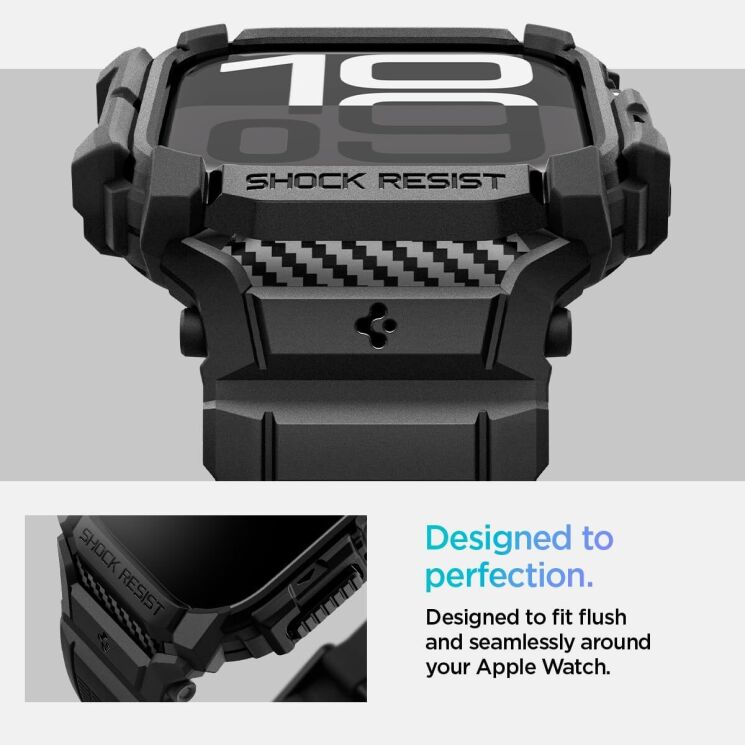 Захисний чохол Spigen (SGP) Rugged Armor Pro (FW) для Apple Watch 10 46 mm (ACS08604) - Matte Black: фото 12 з 14