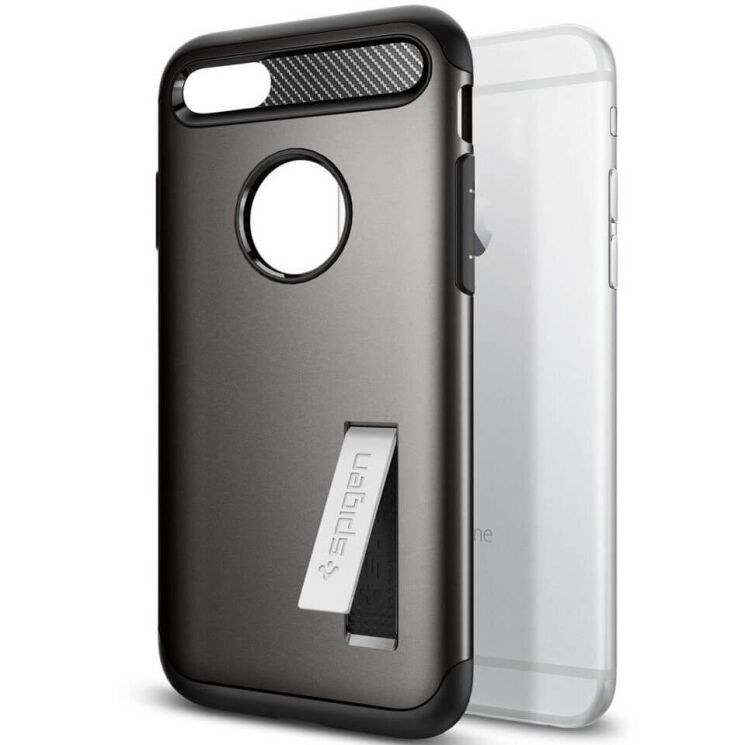 Защитный чехол Spigen (SGP) Slim Armor (V2) для Apple iPhone SE 2 (2020) / iPhone 8 / iPhone 7 (042CS20301) - Gunmetal: фото 4 из 15