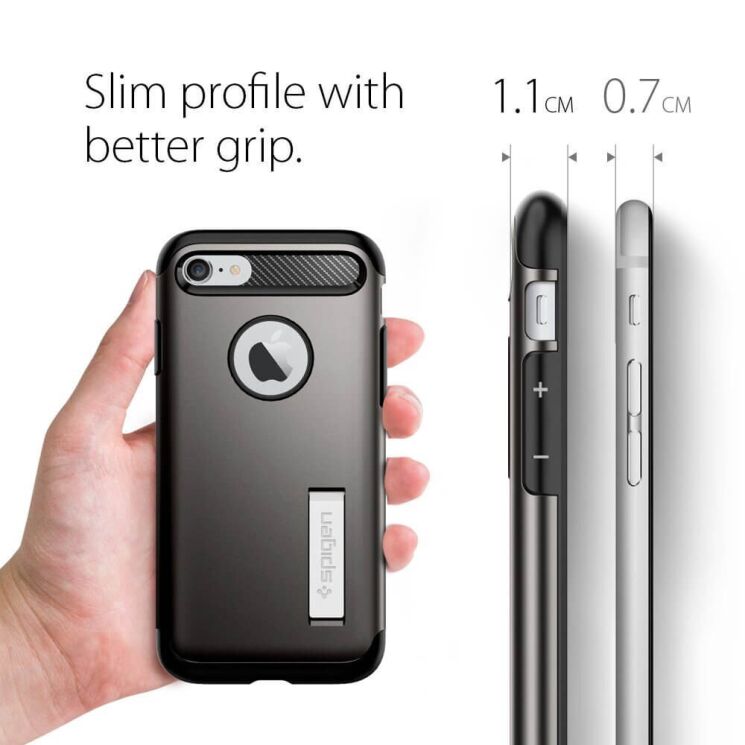 Защитный чехол Spigen (SGP) Slim Armor (V2) для Apple iPhone SE 2 (2020) / iPhone 8 / iPhone 7 (042CS20301) - Gunmetal: фото 15 из 15