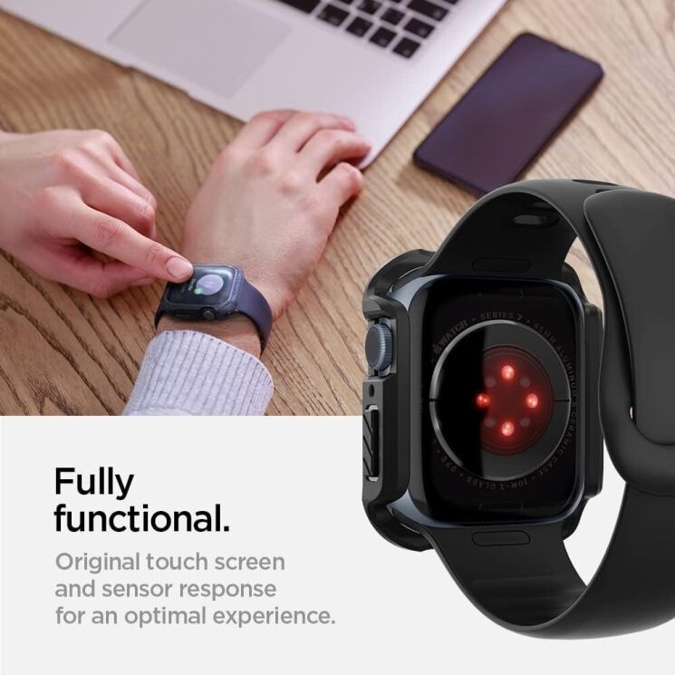 Защитный чехол Spigen (SGP) Tough Armor (FW) для Apple Watch 45 mm (7 / 8 / 9 Series) - Black: фото 13 из 16