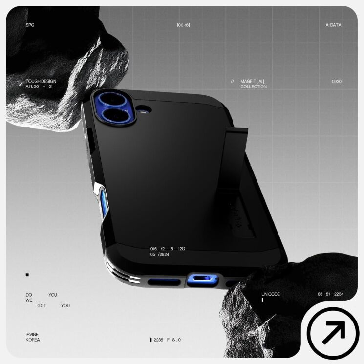 Защитный чехол Spigen (SGP) Tough Armor (MagFit) для Apple iPhone 16 Plus - Black: фото 12 из 16