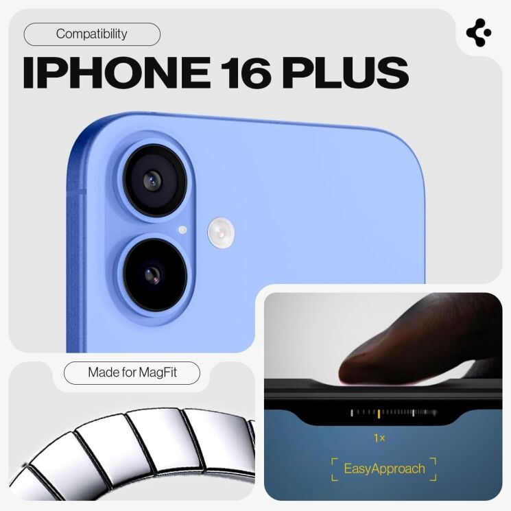 Защитный чехол Spigen (SGP) Tough Armor (MagFit) для Apple iPhone 16 Plus - Black: фото 11 из 16