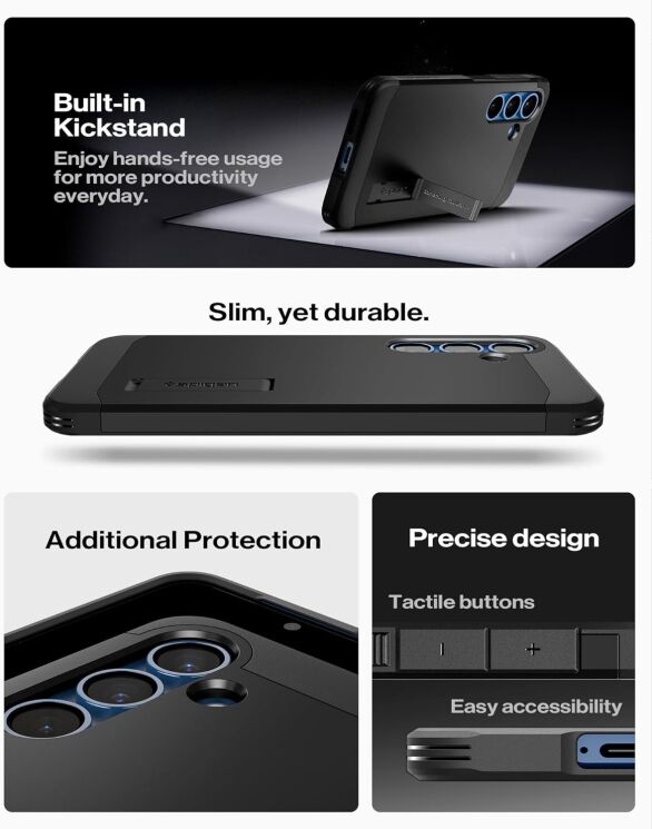 Защитный чехол Spigen (SGP) Tough Armor (MagFit) для Samsung Galaxy S25 (S931) ACS09009 - Gunmetal: фото 17 из 17