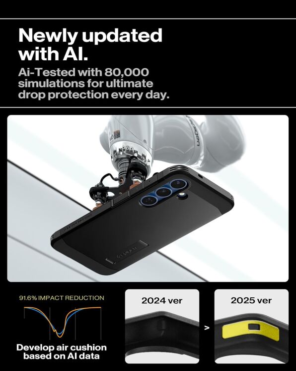 Защитный чехол Spigen (SGP) Tough Armor (MagFit) для Samsung Galaxy S25 (S931) ACS09009 - Gunmetal: фото 14 из 17