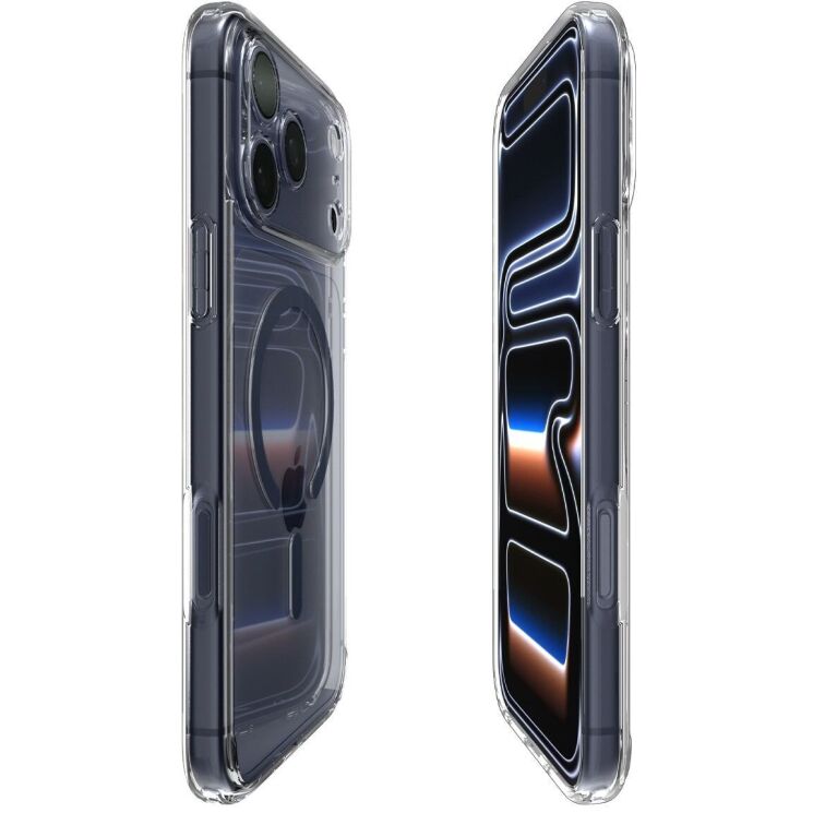 Защитный чехол Spigen Ultra Hybrid (MagFit) для iPhone 17 Pro (ACS11111) - Clear / Deep Blue: фото 4 из 10