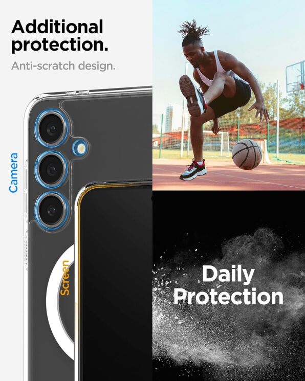Захисний чохол Spigen (SGP) Ultra Hybrid Metal Ring (MagFit) для Samsung Galaxy S24 FE (S721) - White: фото 13 з 16