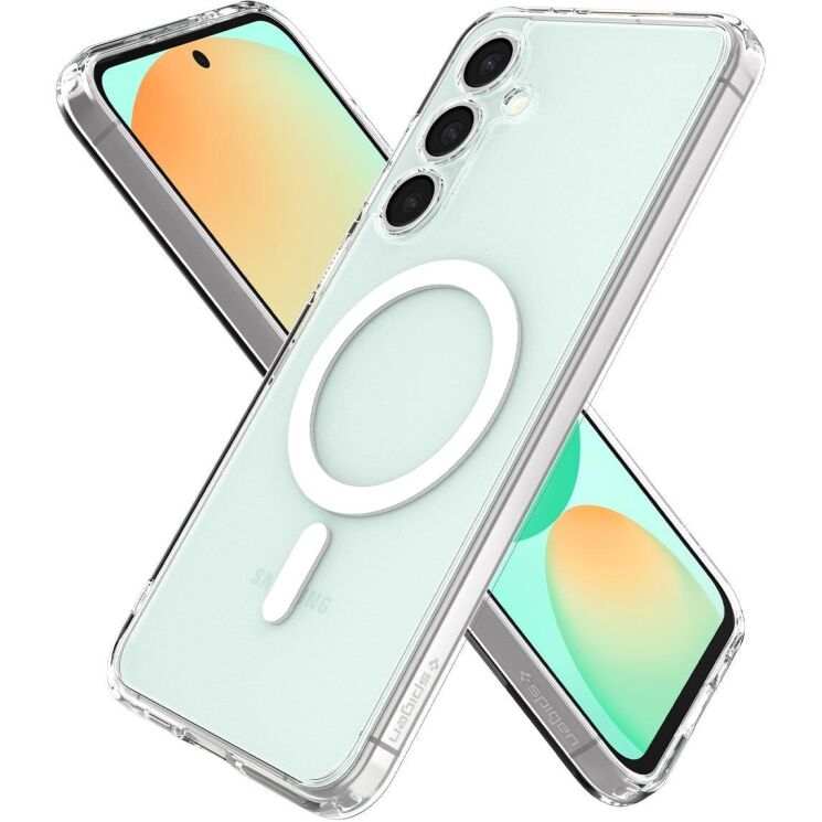 Захисний чохол Spigen (SGP) Ultra Hybrid Metal Ring (MagFit) для Samsung Galaxy S24 FE (S721) - White: фото 3 з 16