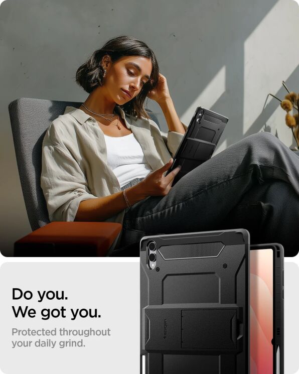 Захисний чохол Spigen Tough Armor Pro для Samsung Galaxy Tab S11 Ultra (X930/X936) ACS10218 - Black: фото 13 з 16