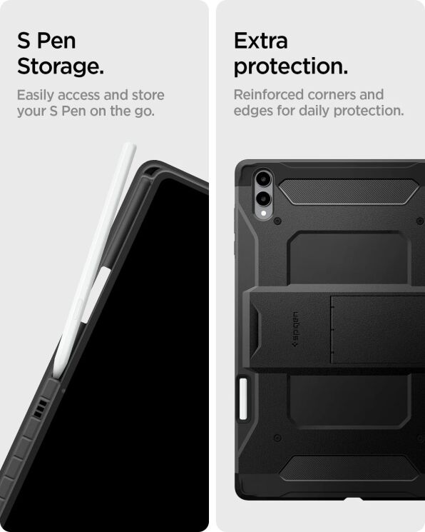 Захисний чохол Spigen Tough Armor Pro для Samsung Galaxy Tab S11 Ultra (X930/X936) ACS10218 - Black: фото 16 з 16