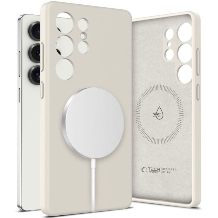 Защитный чехол Tech-Protect Liquid Silicone MagSafe для Samsung Galaxy S25 Ultra (S938) 5906302322459 - Cosmic Latte: фото 1 из 4