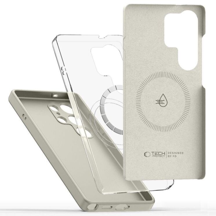 Защитный чехол Tech-Protect Liquid Silicone MagSafe для Samsung Galaxy S25 Ultra (S938) 5906302322459 - Cosmic Latte: фото 2 из 4