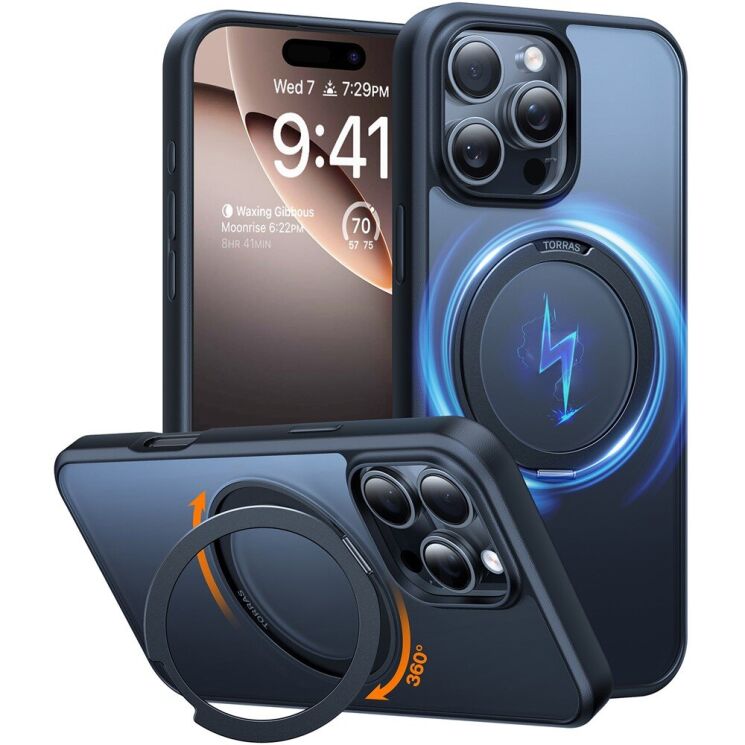Защитный чехол TORRAS Ostand O1 Guardian (with MagSafe) для iPhone 16 Pro - Black: фото 1 из 6