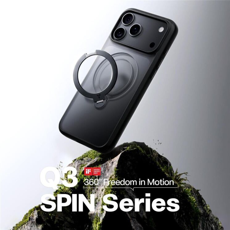 Защитный чехол TORRAS Ostand Q3 Spin (with MagSafe) для Apple iPhone 18 Pro Max - Black: фото 2 из 9